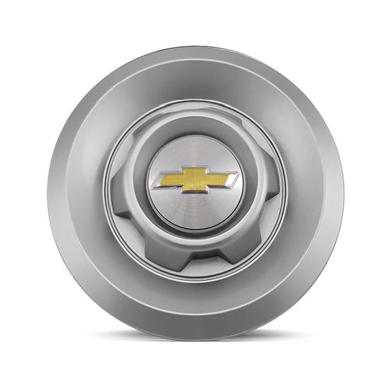 Calota Centro Roda VW Saveiro Modelo Novo 4 Furos Prata Emblema GM Prata