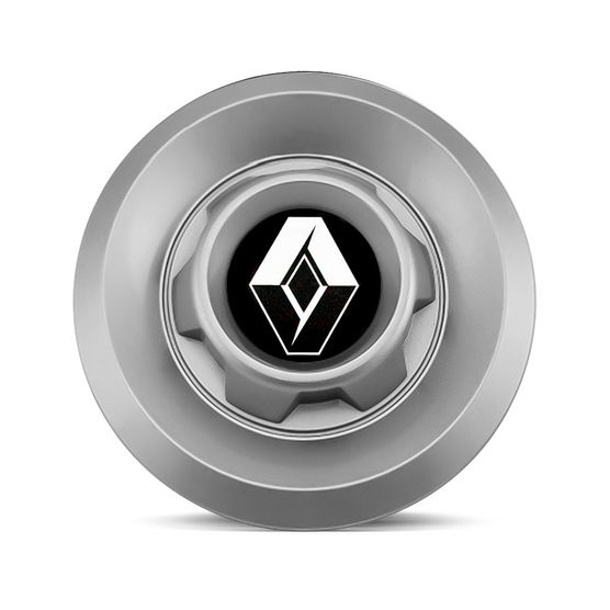 Calota Centro Roda VW Saveiro Modelo Novo 4 Furos Prata Emblema Renault Preto