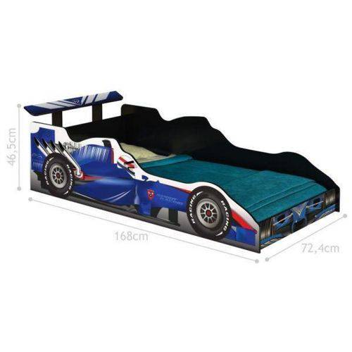 Cama Infantil Carro Fórmula 1 Azul com Colchão