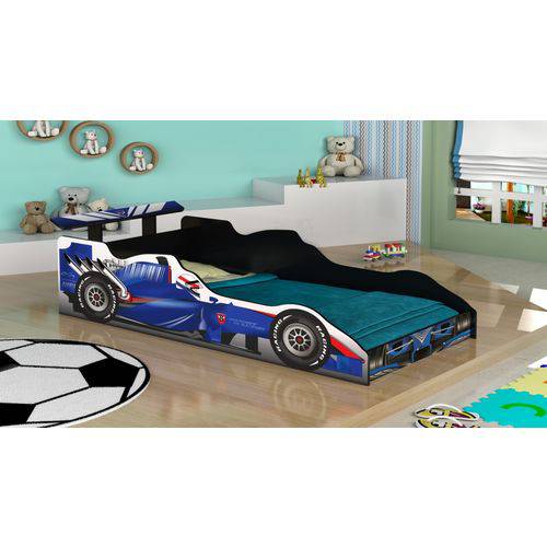 Cama Infantil Carro Fórmula 1 Azul - JA Móveis