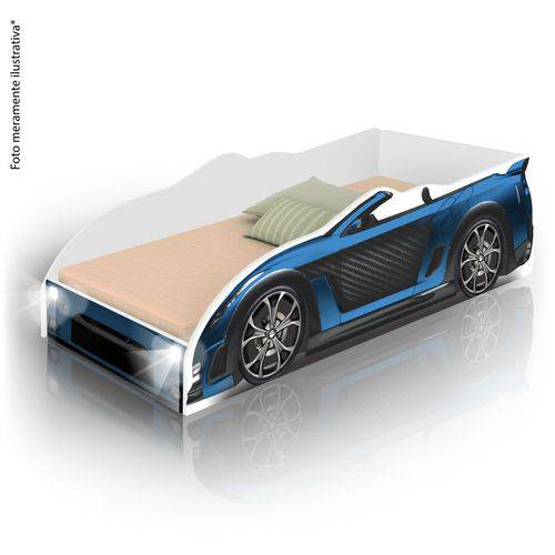 Cama Infantil Carro Sport com Led - Azul