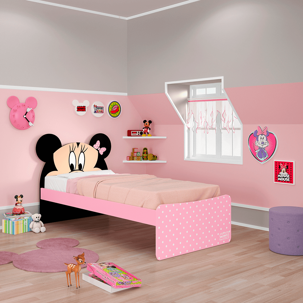 Cama Minnie Pura Magia Disney Plus Rosa Preto