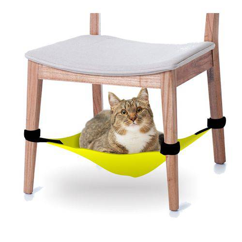 Cama Rede para Gatos para Fixar em Cadeiras - Amarelo