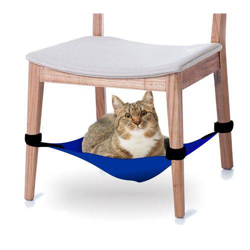 Cama Rede para Gatos para Fixar em Cadeiras - Azul