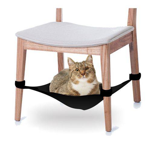 Cama Rede para Gatos para Fixar em Cadeiras - Preto