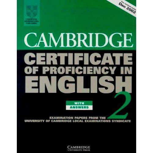 Cambridge Certificate Of Proficiency In English 2S