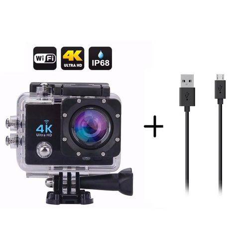Camera Action Go Cam Pro Sport Ultra 4k com Micro Cabo Usb Belkin