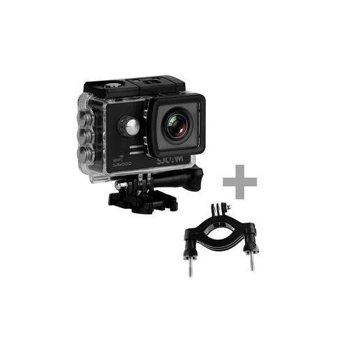 Câmera de Ação Sjcam SJ5000 14MP Full HD de 2.0" com Wi-Fi + Suporte - Preto
