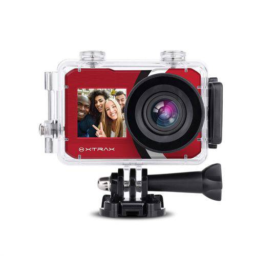 Câmera de Ação Xtrax Selfie 4k Vermelha
