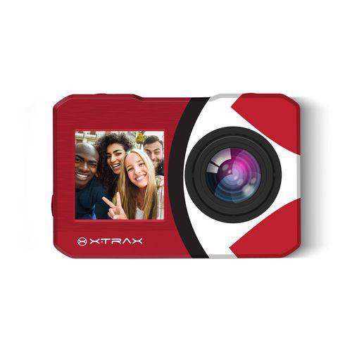 Câmera de Ação Xtrax Selfie 4k Vermelha