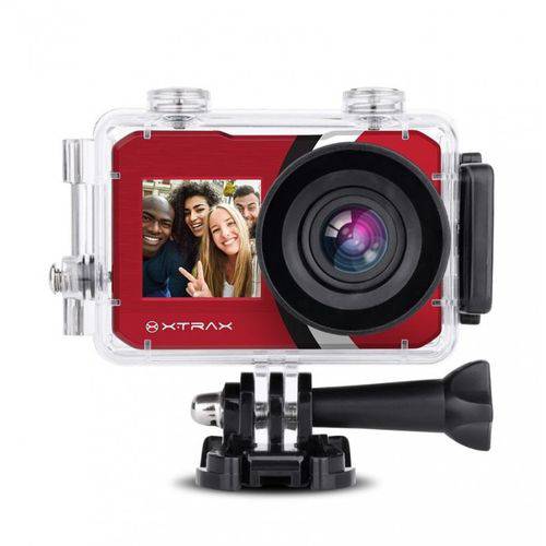 Câmera de Ação Xtrax Selfie Vermelha - 16mp