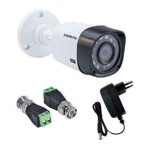 Câmera de Segurança Intelbras Multi HD VHD 1120B G4 720p Lente 2,6mm IR 20mts + Fonte + Conectores