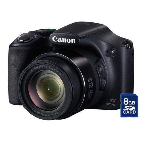 Câmera Digital 16.0 MP, LCD 3.0´´, Zoom Óptico 42x e Vídeo em Full HD - Canon