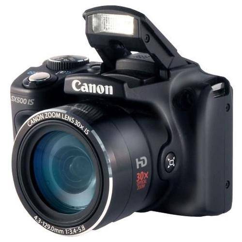 Camera Digital Canon Powershot Sx500 Preta com 16 Mp, Zoom Optico 30x, Reconhecimento de Face