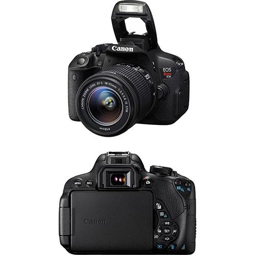 Câmera Digital DSLR Canon EOS Rebel T5i 18MP Lente EF-S 18-55 IS STM