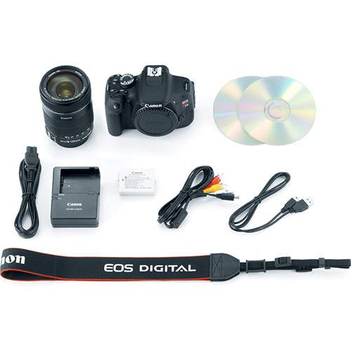 Câmera Digital DSLR Canon EOS Rebel T3i 18 MP C/ Lente 18-135mm Preta