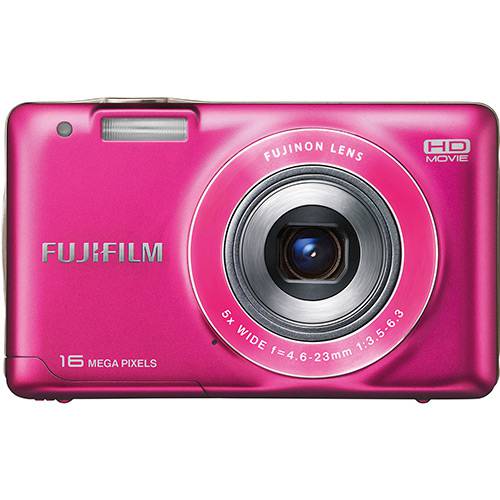 Câmera Digital JX580 (16MP) Rosa C/ 5x de Zoom Óptico, Filma em HD, LCD de 3.0", Foto Panorama, Sensor - CCD + Cartão SD 4GB - Fuji