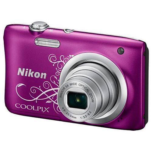 Câmera Digital Nikon Coolpix A100 Display 2.7" 20.1mp Lente Nikkor Zoom 5x - Roxo
