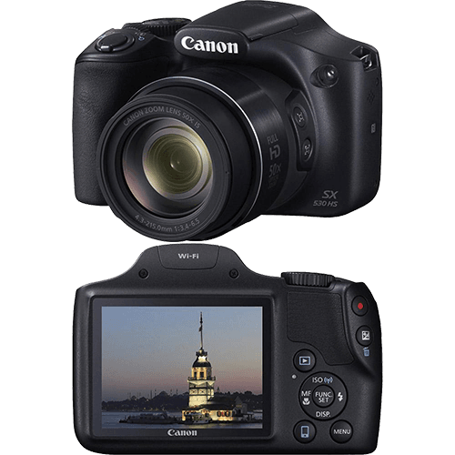 Câmera Digital Semiprofissional Canon Powershot SX530HS 16MP Zoom Óptico 50x Cartão 8GB Preta