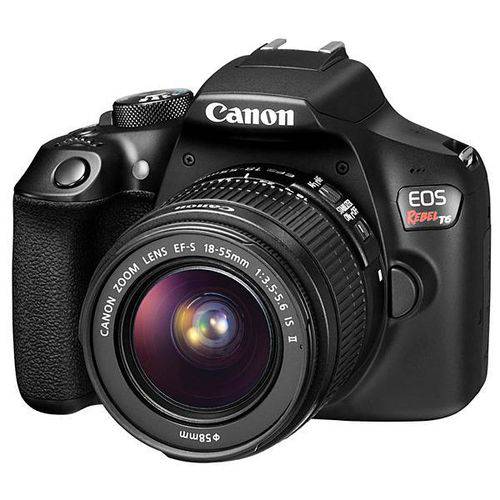 Câmera DSLR Canon EOS Rebel T6 18MP 3.0" Wi-Fi/NFC + Lente EF-S 18-55mm II - Preta