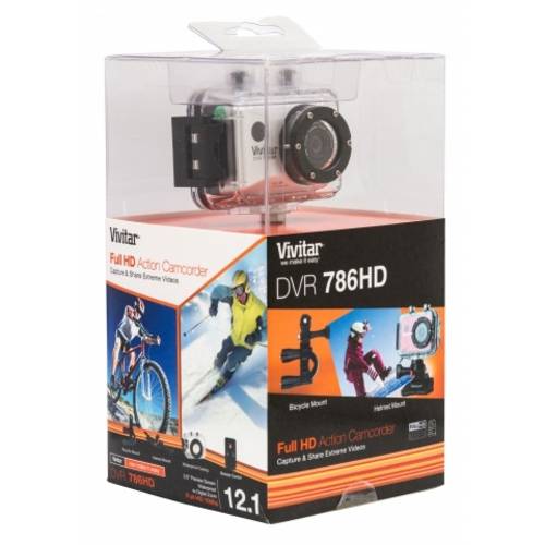 Câmera Filmadora de Ação Full HD com Caixa Estanque e Acessórios DVR786HD VIVITAR - Preta