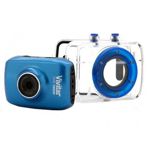 Câmera Filmadora de Ação HD C/ Caixa Estanque e Suportes Azul Dvr785hd – Vivitar