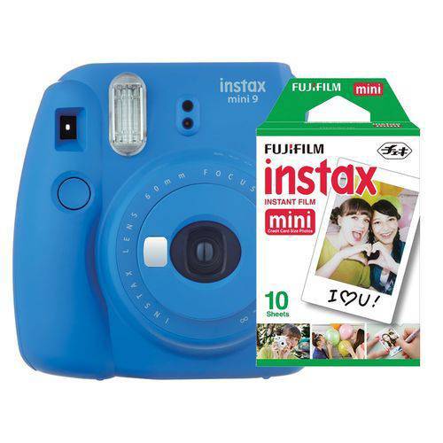 Câmera Instantânea Fujifilm Instax Mini 9 Azul Cobalto + Filme com 10 Fotos
