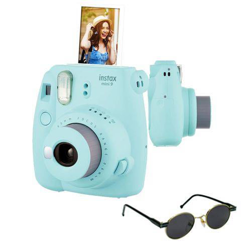 Câmera Instantânea Fujifilm Instax Mini9 Azul Acqua + Óculos de Sol