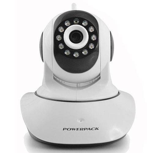 Câmera Ip Sem Fio Powerpack Cam-ip206 720p-1mp-visão Noturna - Branco-preto