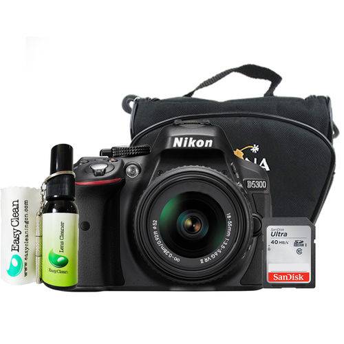 Câmera Nikon D5300, Af-p Dx 18-55mm Vr , Bolsa, Sdhc C10, Kit de Limpeza
