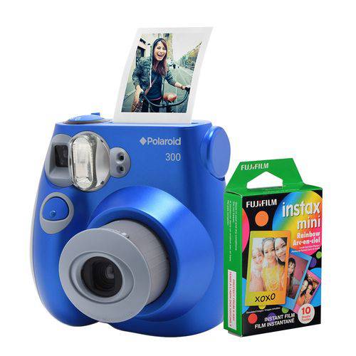 Câmera Polaroid Instantânea PIC 300 Azul C/ Filme 10 Poses