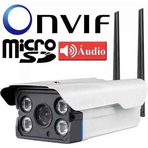 Camera Wifi Ip Externa a Prova D'água Hd 960p Ircut Onvif Audio Micro Sd