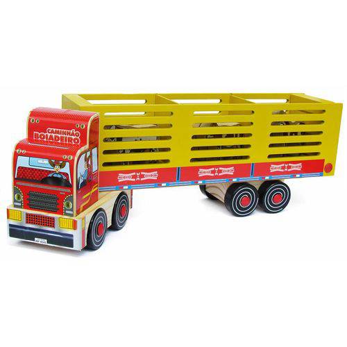 Caminhão Boiadeiro de Madeira - Carimbras - Brinquedo Educativo