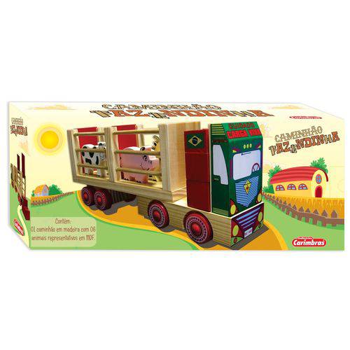 Caminhão Fazendinha-Brinquedo Educativo Madeira-Carimbras