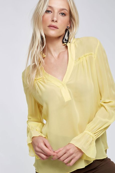Camisa Agatha Seda Amarelo Summer - 40