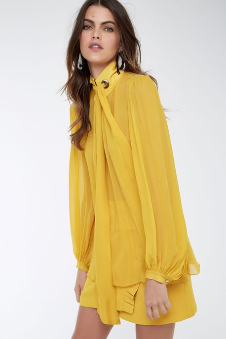Camisa Ashia Lisa Amarelo Ouro - 36