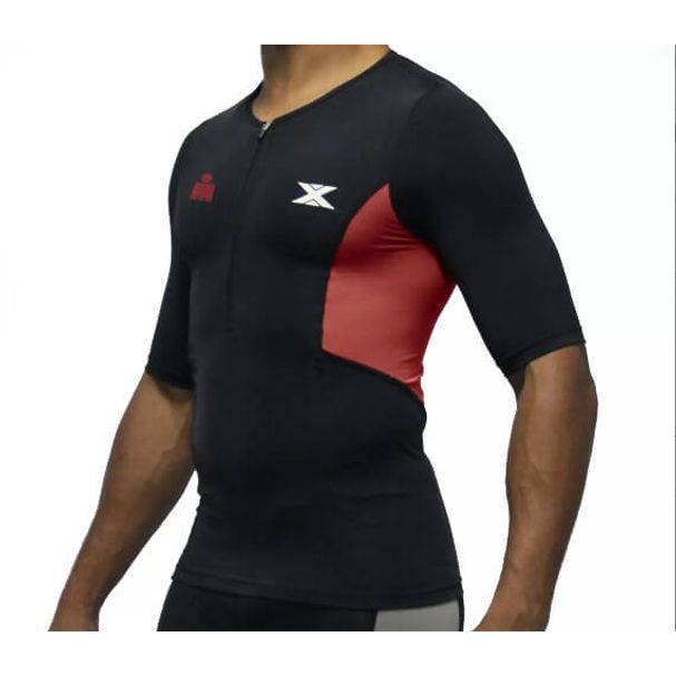 Camisa Bike de Compressão DX3 X-Pro IRONMAN - Masculino - Preto / Vermelho