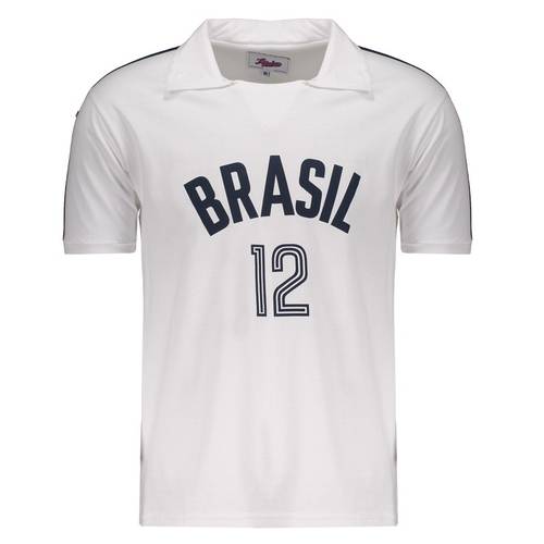 Camisa Brasil Vôlei Retrô Branca Branco EG