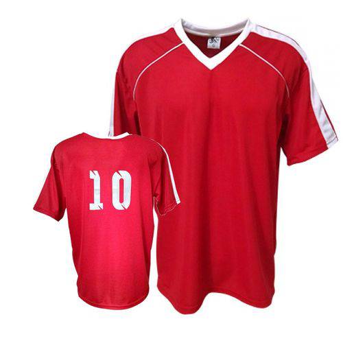 Camisa Camiseta Futebol / Futsal / Volei Arezzo- Vermelha/branco- Adulto - Kanga