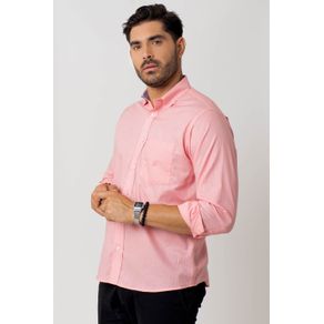 Camisa Casual Masculina Tradicional Algodão Fio 40 Rosa F02099a 01