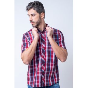Camisa Casual Masculina Tradicional Algodão Fio 50 Bordo F01884a 01