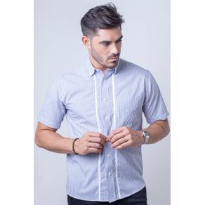 Camisa Casual Masculina Tradicional Algodão Fio 50 Branco F01197a 02