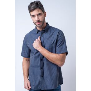 Camisa Casual Masculina Tradicional Algodão Fio 50 Preto F05198a 02