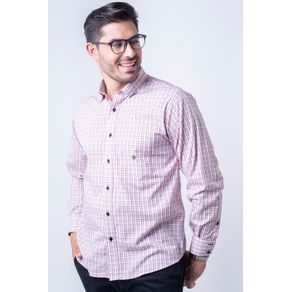 Camisa Casual Masculina Tradicional Algodão Fio 50 Rosa F01410a 01