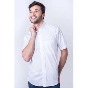 Camisa Casual Masculina Tradicional Algodão Fio 60 Branco R03290a 01