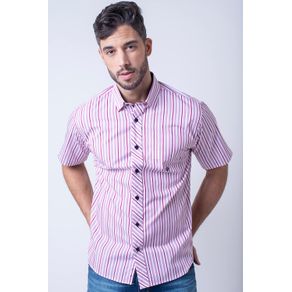Camisa Casual Masculina Tradicional Algodão Fio 60 Rosa F01275a 02