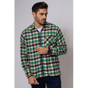 Camisa Casual Masculina Tradicional Flanela Verde 061 08372 01