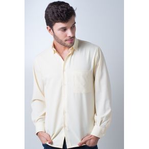 Camisa Casual Masculina Tradicional Microfibra Amarelo F06208a 01