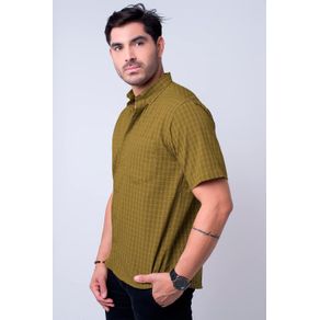 Camisa Casual Masculina Tradicional Microfibra Amarelo F07525a 01