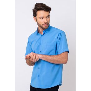 Camisa Casual Masculina Tradicional Microfibra Azul 562 08228 01